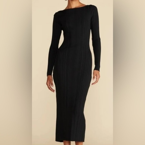 NWT Amour Vert Chantae Ribbed Boatneck Dress - Picture 1 of 6